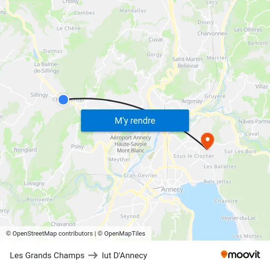 Les Grands Champs to Iut D'Annecy map