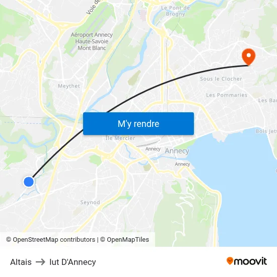 Altais to Iut D'Annecy map