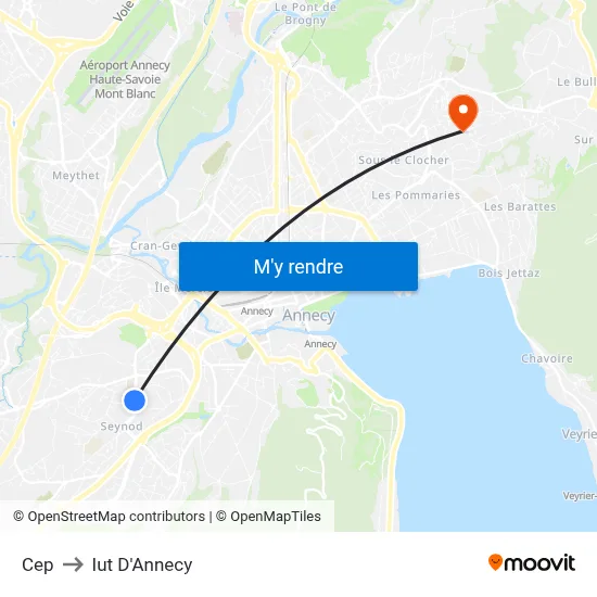Cep to Iut D'Annecy map
