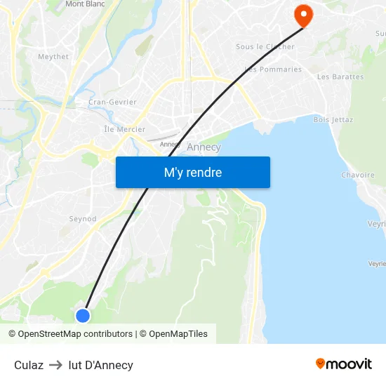 Culaz to Iut D'Annecy map