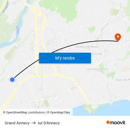 Grand Annecy to Iut D'Annecy map