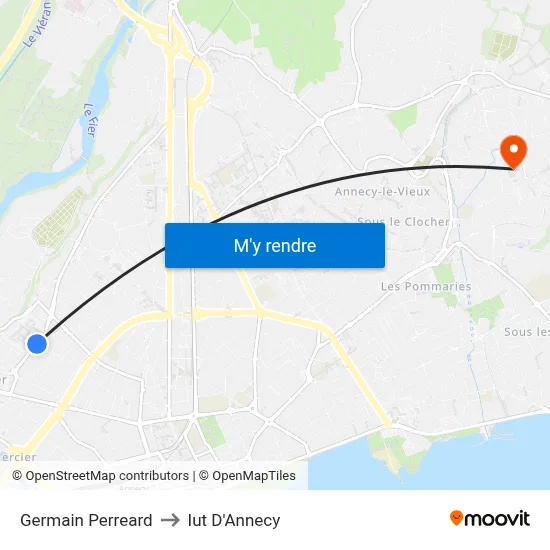 Germain Perreard to Iut D'Annecy map