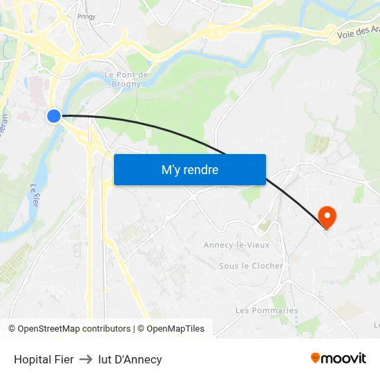 Hopital Fier to Iut D'Annecy map