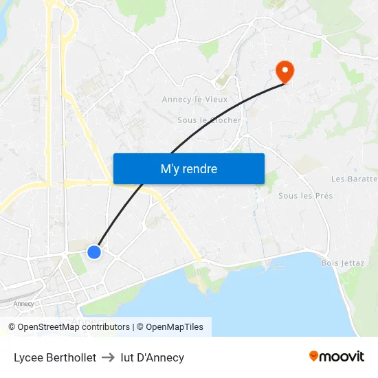 Lycee Berthollet to Iut D'Annecy map