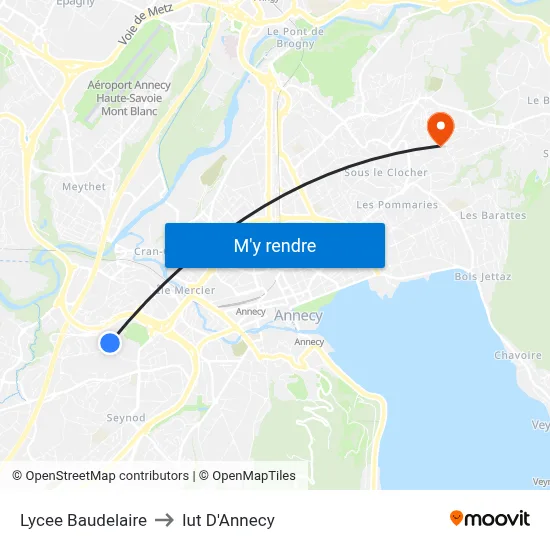 Lycee Baudelaire to Iut D'Annecy map
