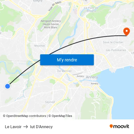 Le Lavoir to Iut D'Annecy map