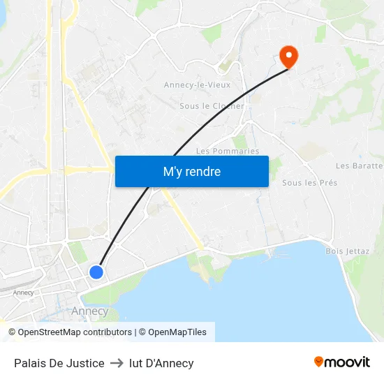 Palais De Justice to Iut D'Annecy map