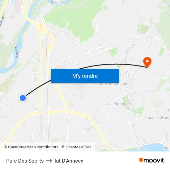 Parc Des Sports to Iut D'Annecy map