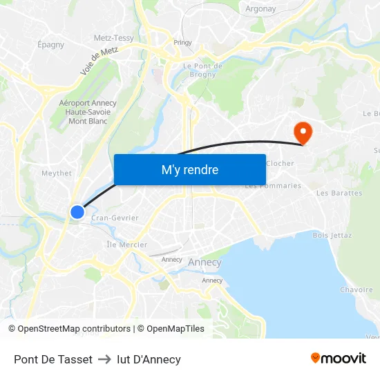 Pont De Tasset to Iut D'Annecy map