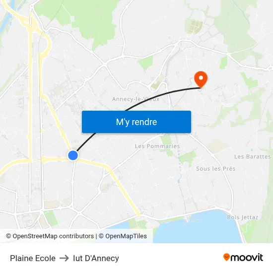 Plaine Ecole to Iut D'Annecy map