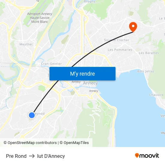 Pre Rond to Iut D'Annecy map