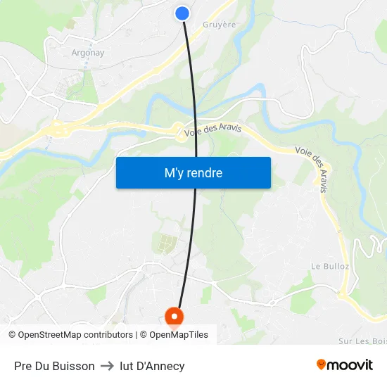Pre Du Buisson to Iut D'Annecy map