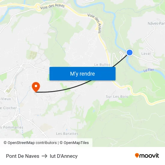 Pont De Naves to Iut D'Annecy map