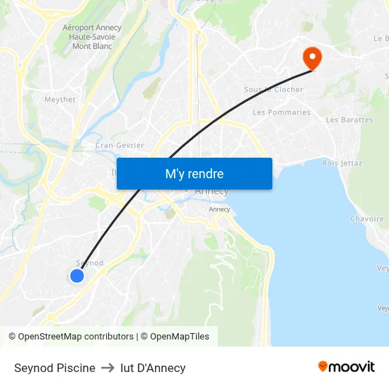 Seynod Piscine to Iut D'Annecy map