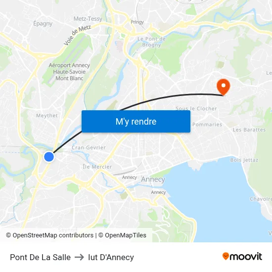 Pont De La Salle to Iut D'Annecy map