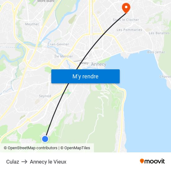 Culaz to Annecy le Vieux map