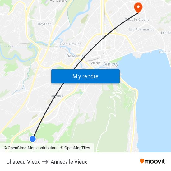 Chateau-Vieux to Annecy le Vieux map