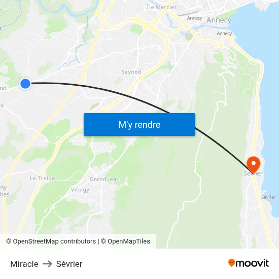 Miracle to Sévrier map