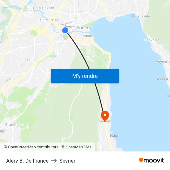 Alery B. De France to Sévrier map