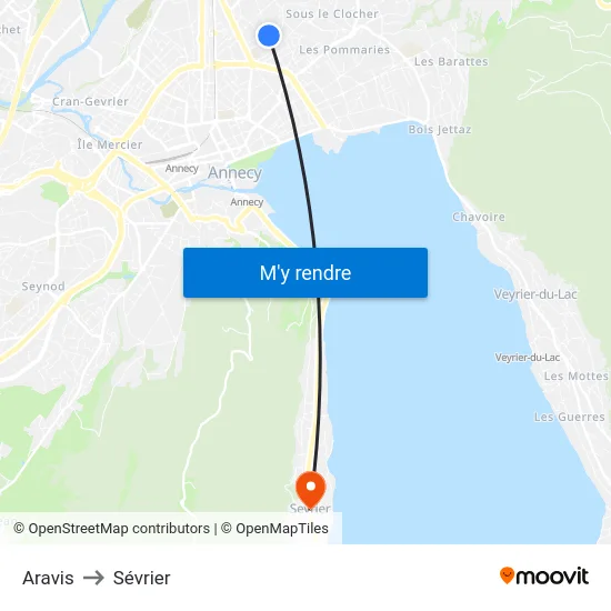Aravis to Sévrier map