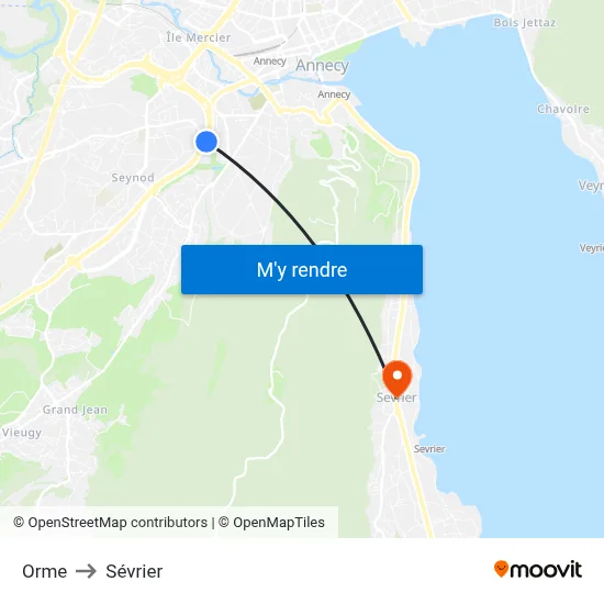 Orme to Sévrier map