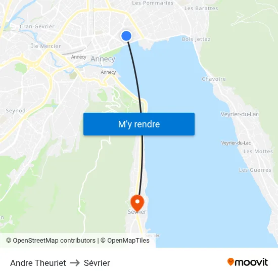 Andre Theuriet to Sévrier map