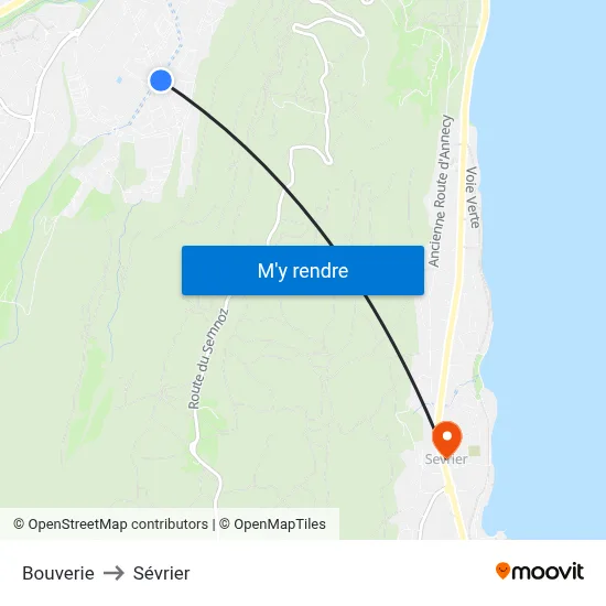 Bouverie to Sévrier map