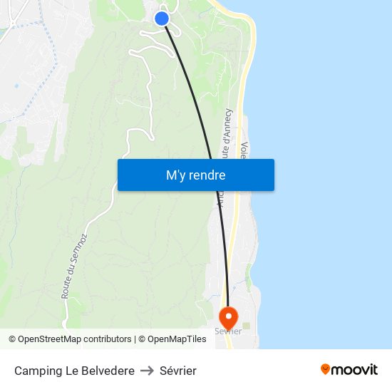 Camping Le Belvedere to Sévrier map