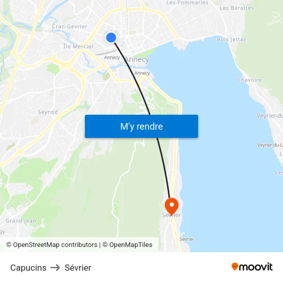 Capucins to Sévrier map