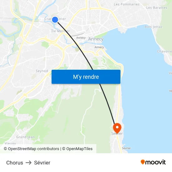 Chorus to Sévrier map