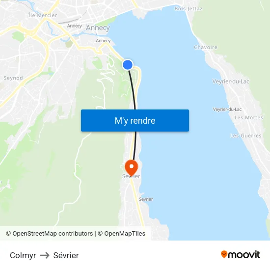 Colmyr to Sévrier map