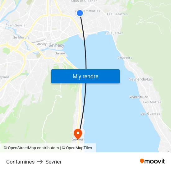 Contamines to Sévrier map