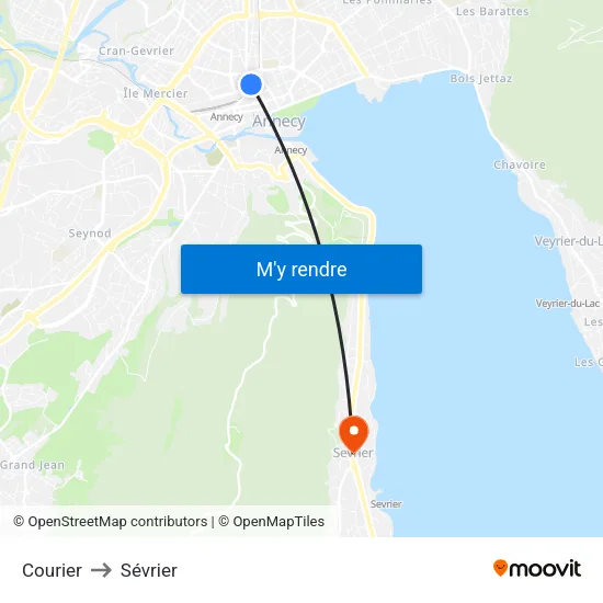 Courier to Sévrier map