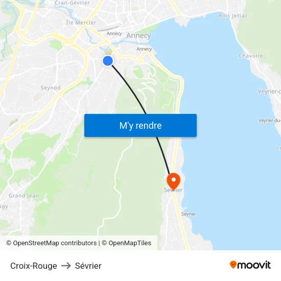 Croix-Rouge to Sévrier map