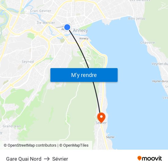 Gare Quai Nord to Sévrier map