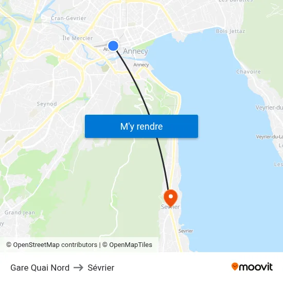 Gare Quai Nord to Sévrier map
