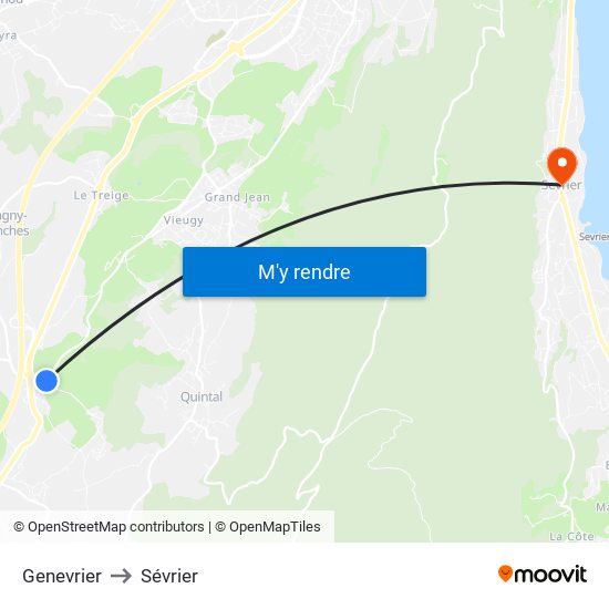 Genevrier to Sévrier map