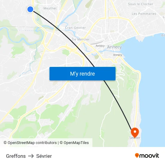 Greffons to Sévrier map