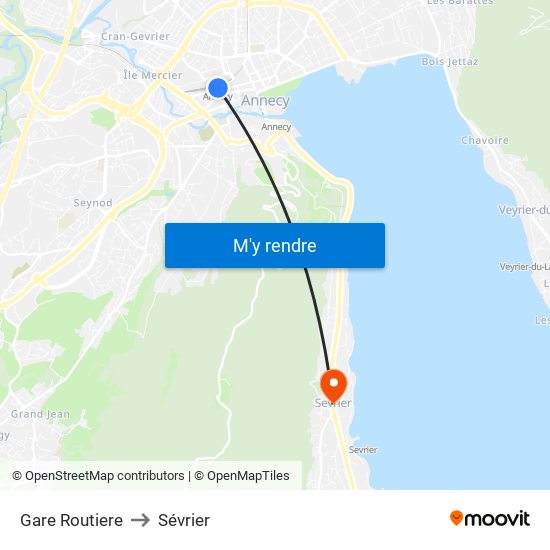 Gare Routiere to Sévrier map