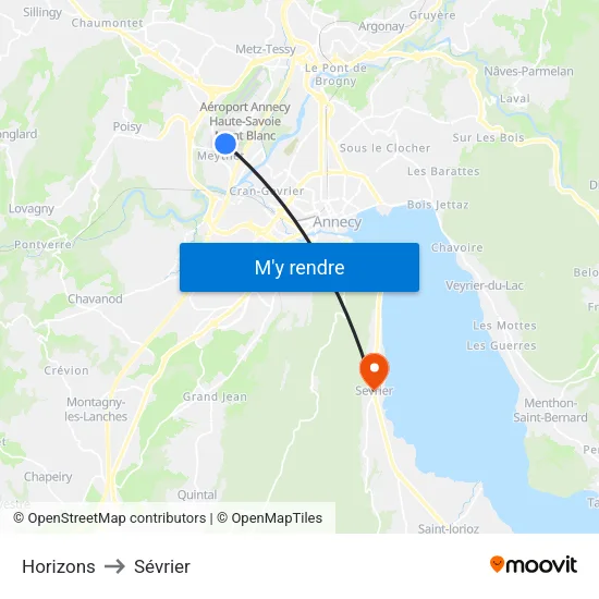 Horizons to Sévrier map