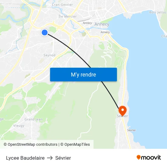 Lycee Baudelaire to Sévrier map