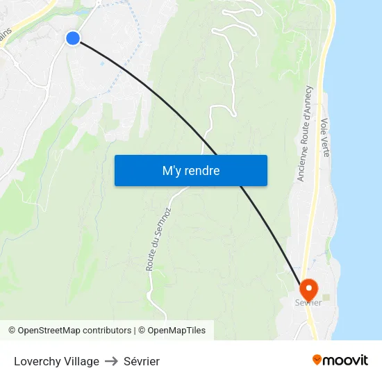 Loverchy Village to Sévrier map