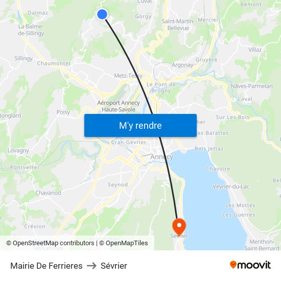 Mairie De Ferrieres to Sévrier map