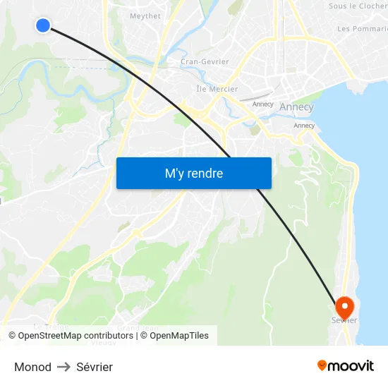 Monod to Sévrier map