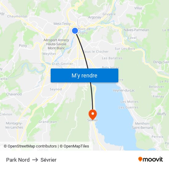 Park Nord to Sévrier map