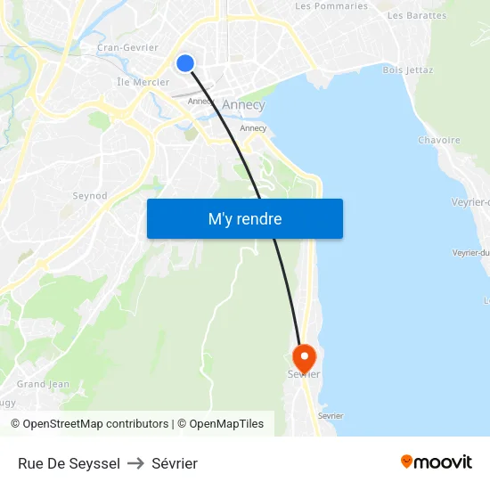 Rue De Seyssel to Sévrier map
