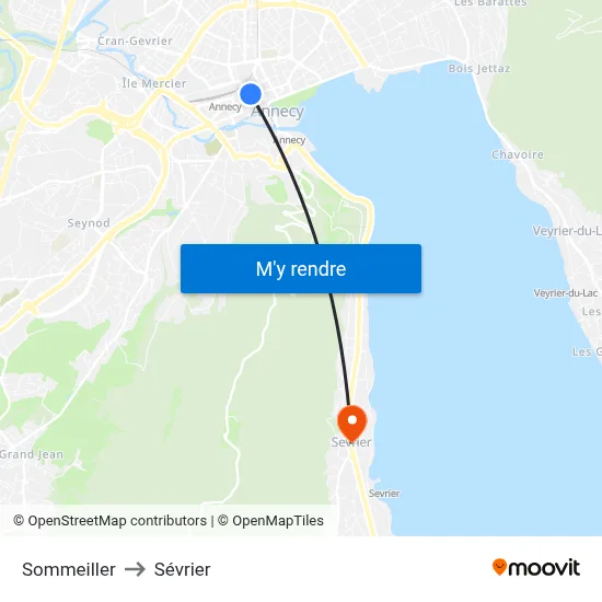 Sommeiller to Sévrier map
