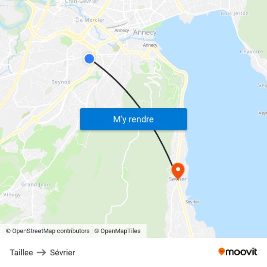 Taillee to Sévrier map