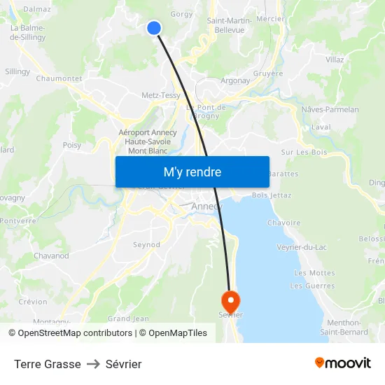 Terre Grasse to Sévrier map