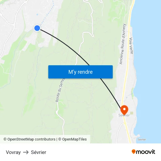Vovray to Sévrier map